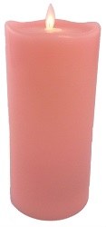 3.7" x 8" Coral Low Wave Top LED Pillar Candle