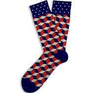 S/M Red and Blue Block Party Socks