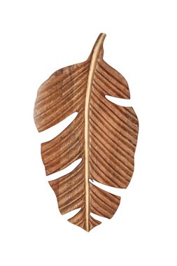 24" Brown Wood Banana Leaf Plaque