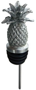 5" Stainless Steel Metal Embossed Pineapple Menagerie Wine Pourer by In Vino Veritas