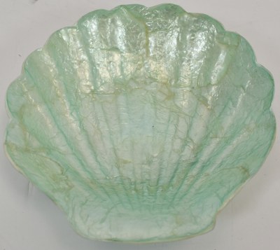 5" Turquoise Capiz Scallop Shell Dish