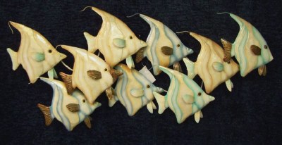 34" Capiz School of Fish Plaque