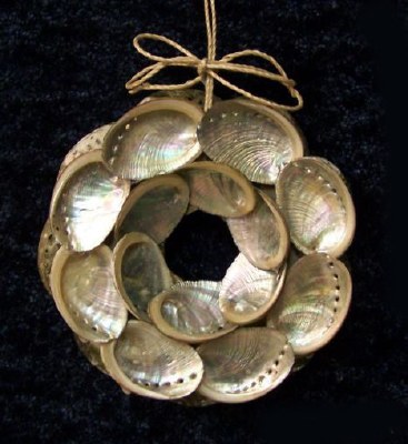 4" Round Abalone Wreath Ornament