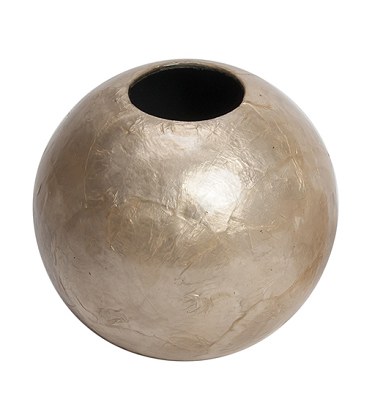5" Round Gold Capiz Ball Vase