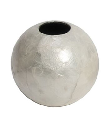 3.5" Round White Capiz Ball Vase