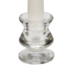 3" Clear Glass Taper Candleholder