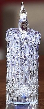 5" LED Clear Acrylic Diamond Cut Candle