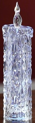 8" LED Clear Acrylic Diamond Cut Candle