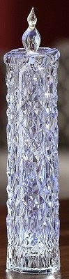 10" LED Clear Acrylic Diamond Cut Candle