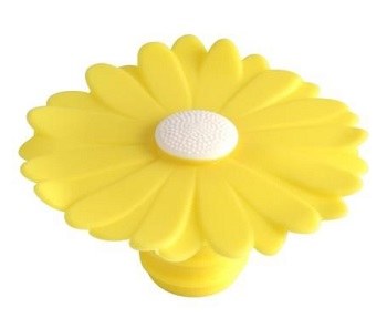 2" Yellow Silicone Daisy Bottle Stopper
