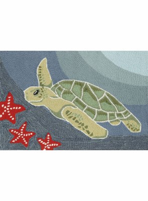 2 ft. 6 in. x 4 ft. Sea Turtle and Starfish Rug