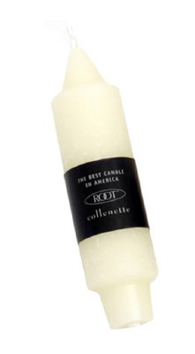 5" Timberline Collenette Ivory Taper Candle