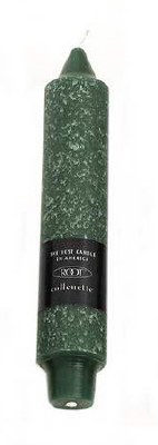 7" Timberline Collenette Dark Green Taper Candle