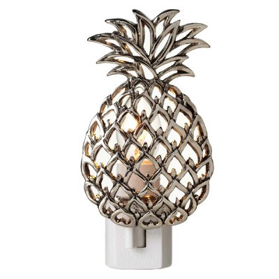 6" Silver Pineapple Openwork Night Light