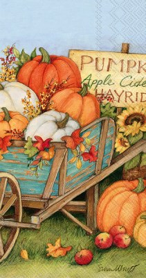 8.5" Pumpkin Crop Guest Towel Fall and Thanksgiving