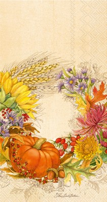 8.5" Beautiful Harvest Guest Towel  Fall and Thanksgiving