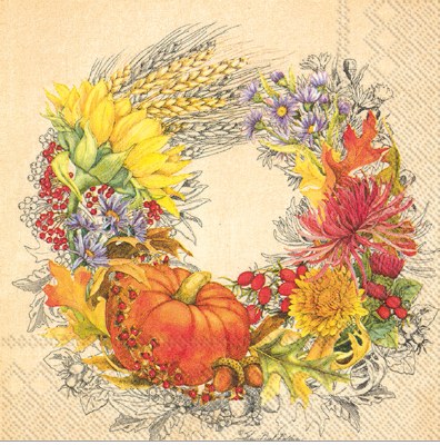 6.5" Beautiful Harvest Lunch Napkin  Fall and Thanksgiving