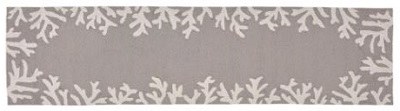 2 ft. x 5 ft. Silver Coral Border Rug