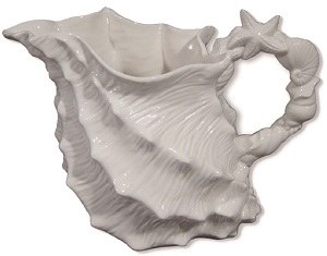 10" White Shell Pitcher