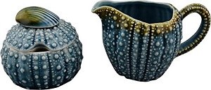 4" Blue Urchin Sugar and Creamer Set