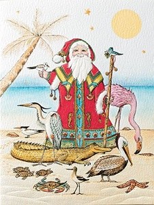 6" x 4" Box of 10 Coastal Father Embossed Christmas Cards
