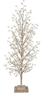 28" White Pearl Bead Tree