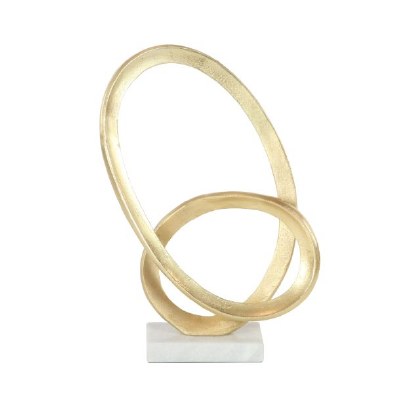 17" Gold Loop Sculpture Marble Base