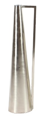22" Silver Slim Metal Vase with Handle