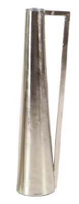 17" Silver Slim Metal Vase with Handle