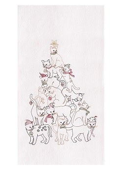 27" x 18" Cat Christmas Tree Kitchen Towel