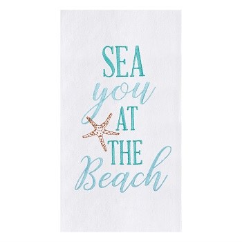 27 x 18 Sea You at the Beach Kitchen Towel