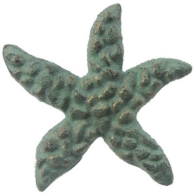3" Verdigris Metal Starfish Drawer Pull