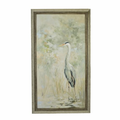 44" x 24" Blue Heron 1 Misty Gel Framed