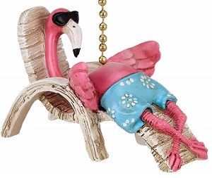 2" Beachy Flamingo Fan Pull