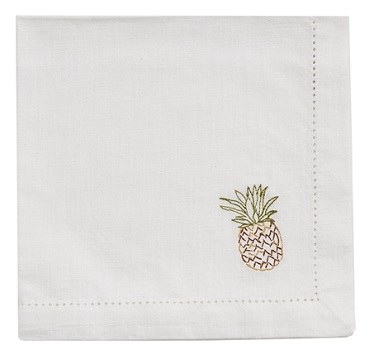 20" Square Embroidered Pineapple Cloth Napkin
