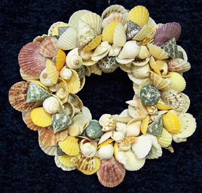 11" Multicolor Pecten and Shells Wreath