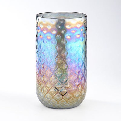 11" Iridescent Textured Glass Vase