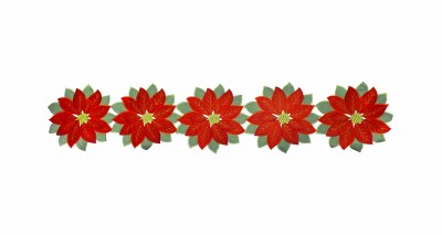 72" Red Poinsettia Green Leaves Runner
