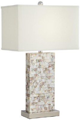 29" Mother of Pearl Mosaic Rectangle Lamp
