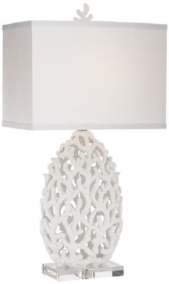29" White Coral Openwork Lamp
