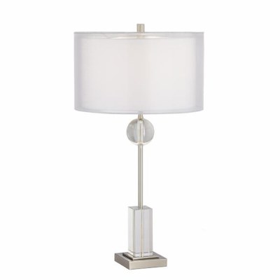 30" Clear Orb and Rectangle Lamp