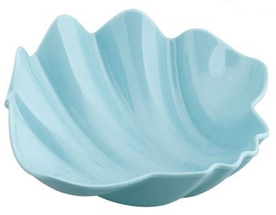 8" Blue Clam Shaped Melamine Bowl