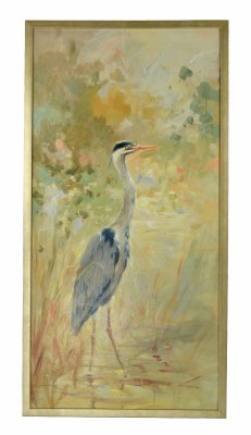 50" x 26" Blue Heron Right Eye On Gel Textured Canvas in Frame