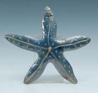 13" Blue Metal Starfish Plaque
