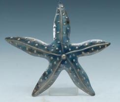 16" Blue Metal Starfish Plaque