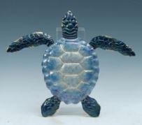 19" Blue Metal Sea Turtle