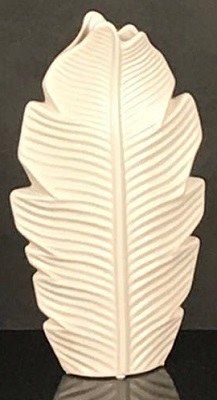 12" Sand Ceramic Banana Leaf Vase