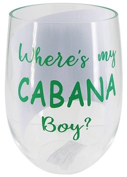 20 oz Cabana Boy Stemless Acrylic Wine Glass
