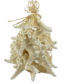 Net Bag of 12 White Knobby Starfish