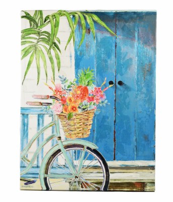 40" x 30" Bike and Blue Door On Canvas